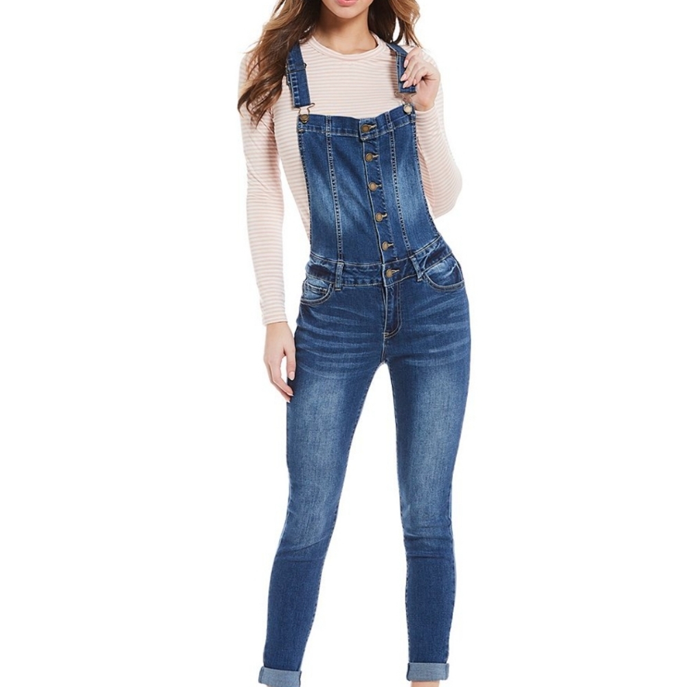 Copper Key Denim skinny overalls